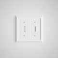 White Beadboard Double Toggle Switch Cover